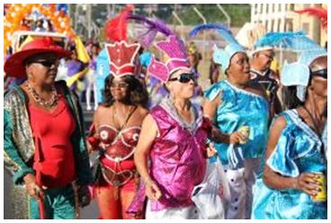 Masqueraders at Mas Domnik 2015 Opening Parade; Photo Credit: DDA